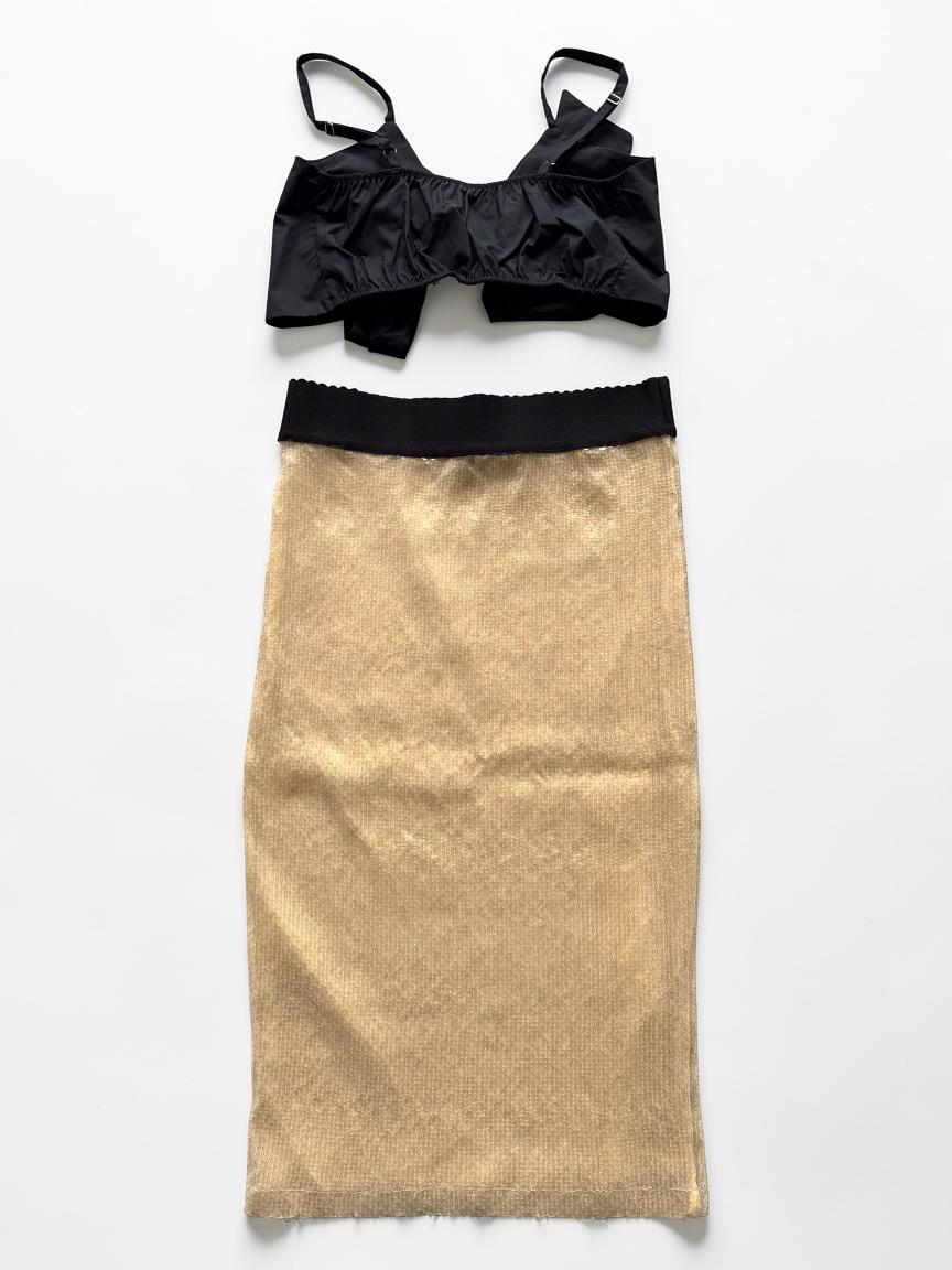 Skirt Paillettes Nude